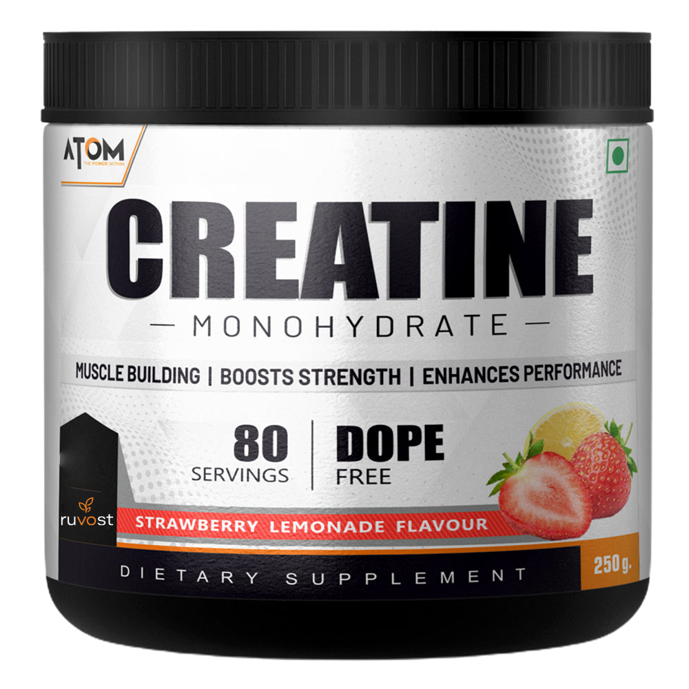 ATOM Creatine Monohydrate | Dope Free | Enhances Performance | Promotes Muscle Gains